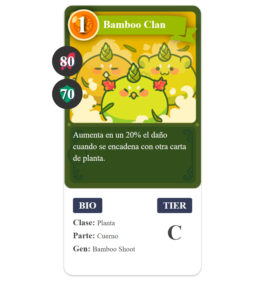 Axie Infinity Bamboo Clan plant card