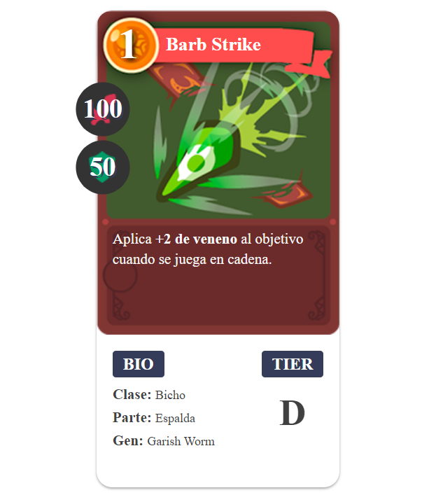 Barb Strike bug card from Axie Infinity