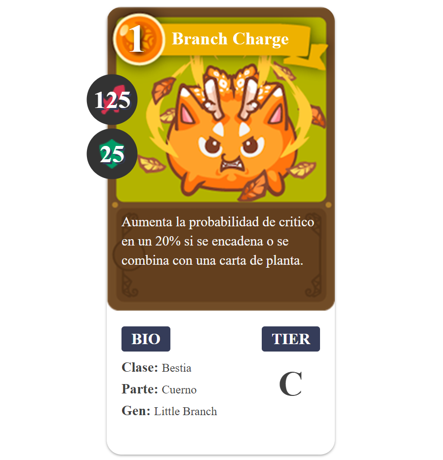 Axie Infinity Branch Charge Beast card