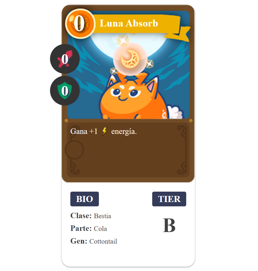 Cartão Axie Infinity Moon Absorb Beast