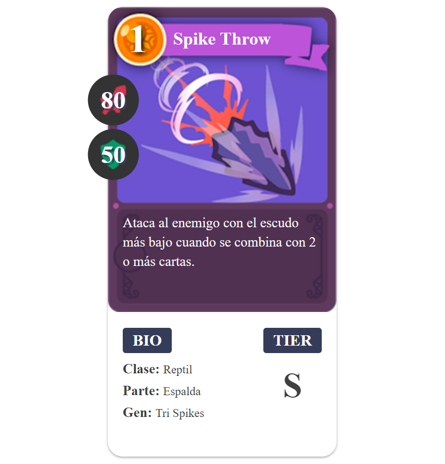 Axie Infinity Spike Atirar cartão de réptil