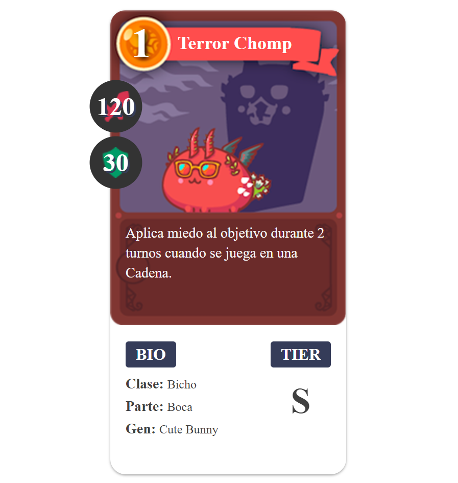 Axie Infinity Terror Chomp Bug Card